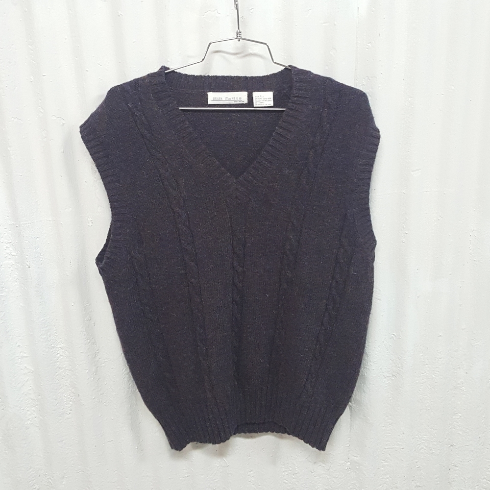 Brian MacNeil Shetland Wool Size Large Purple Vest